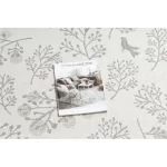 Fonott sizal flat tepih 48774/367 listovi Madarak krem siva 140x200 cm