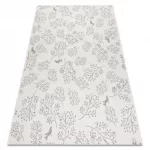 Fonott sizal flat tepih 48774/367 listovi Madarak krem siva 160x230 cm