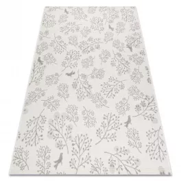   Fonott sizal flat tepih 48774/367 listovi Madarak krem siva 200x290 cm