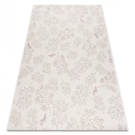   Fonott sizal flat tepih 48774/526 listovi Madarak krem ružičasta 200x290 cm