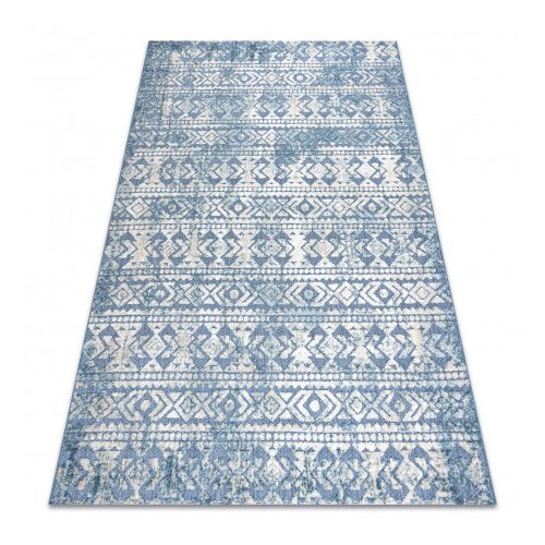 tepih SOLE D3732 Aztec gyémánt lapos szövött plava / bež 80x150 cm