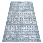 tepih SOLE D3732 Aztec gyémánt lapos szövött plava / bež 140x190 cm