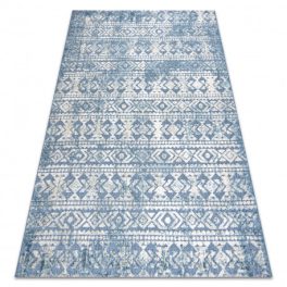   tepih SOLE D3732 Aztec gyémánt lapos szövött plava / bež 140x190 cm