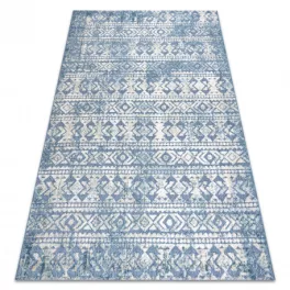   tepih SOLE D3732 Aztec gyémánt lapos szövött plava / bež 180x270 cm