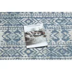tepih SOLE D3732 Aztec gyémánt lapos szövött plava / bež 180x270 cm