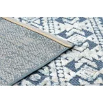 tepih SOLE D3732 Aztec gyémánt lapos szövött plava / bež 180x270 cm