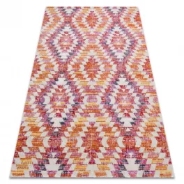    Moderan tepih MUNDO D7591 diamond 3D outdoor roza / bež 80x250 cm