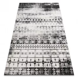    Moderan tepih MUNDO E0592 etno outdoor bež / crni 80x250 cm