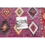 Modern tepih MUNDO D7701 gyémánt boho szabadtéri ružičasta / bež  120x170 cm