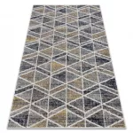 Modern tepih MUNDO D7891 gyémánt, háromszögek 3D szabadtéri siva / bež  120x170 cm