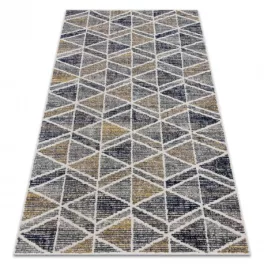   Modern tepih MUNDO D7891 gyémánt, háromszögek 3D szabadtéri siva / bež  120x170 cm