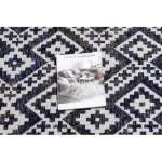 Modern tepih MUNDO E0561 gyémánt, cikcakk 3D szabadtéri plava / bež  120x170 cm