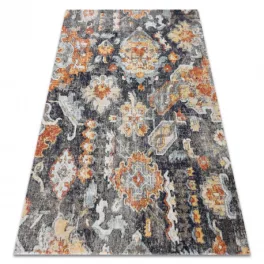   Modern tepih MUNDO E0671 keleti vintage szabadtéri crne / žuta 120x170 cm