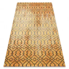   Modern tepih MUNDO D5751 glamour szabadtéri narancsžuta / crne 160x220 cm