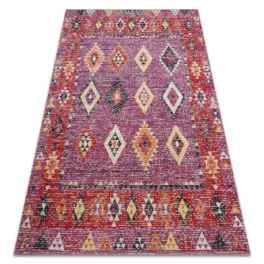   Modern tepih MUNDO D7701 gyémánt boho szabadtéri ružičasta / bež  160x220 cm