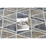 Modern tepih MUNDO D7891 gyémánt, háromszögek 3D szabadtéri siva / bež  160x220 cm