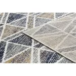 Modern tepih MUNDO D7891 gyémánt, háromszögek 3D szabadtéri siva / bež  160x220 cm