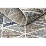 Modern tepih MUNDO D7891 gyémánt, háromszögek 3D szabadtéri siva / bež  160x220 cm