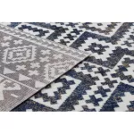 Modern tepih MUNDO E0561 gyémánt, cikcakk 3D szabadtéri plava / bež  160x220 cm