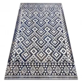   Modern tepih MUNDO E0561 gyémánt, cikcakk 3D szabadtéri plava / bež  180x270 cm