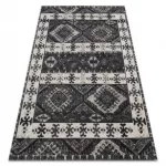 Modern tepih MUNDO E0651 etnikai szabadtéri bež / crne 180x270 cm