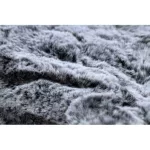  Moderan, perivi tepih LAPIN krug čupav, neklizajući crni / krug slonovače 80 cm