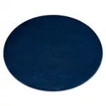  Moderna, periva prostirka POSH krug čupava, pliš, debela, protuklizna, tamnoplavi krug 80 cm