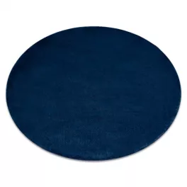    Moderna, periva prostirka POSH krug čupava, pliš, debela, protuklizna, tamnoplavi krug 80 cm