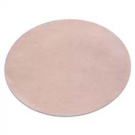   Moderna, periva prostirka POSH circle shaggy, pliš, debela, protuklizna, rumenilo roza krug 80 cm