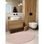  Moderna, periva prostirka POSH circle shaggy, pliš, debela, protuklizna, rumenilo roza krug 80 cm