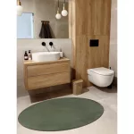  Moderna, periva prostirka POSH circle shaggy, pliš, debela, protuklizna, zeleni krug 80 cm