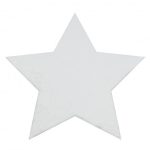  Kab. Moderni perivi tepih SHAPE 3148 Star shaggy - bjelokostni pliš, protuklizni 80x80 cm