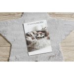  Kab. Moderni perivi tepih SHAPE 3148 Star shaggy - sivi pliš, protuklizni 80x80 cm