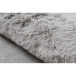 Kab. Moderni perivi tepih SHAPE 3148 Star shaggy - sivi pliš, protuklizni 80x80 cm