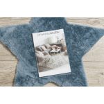  Kab. Moderni perivi tepih SHAPE 3148 Star shaggy - plavi pliš, protuklizni 80x80 cm