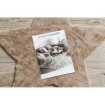  Kab. Moderni perivi tepih SHAPE 3148 Star shaggy - bež pliš, protuklizni 80x80 cm