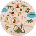 Ay. Coco 1131 bež okrugli dječji tepih 160 x 160 cm