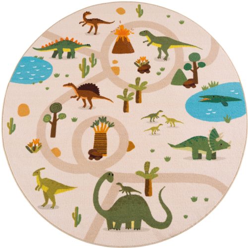 Ay. Coco 1131 bež okrugli dječji tepih 200 x 200 cm