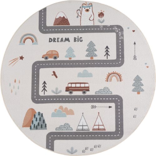 Ay. Coco 1134 krem okrugli dječji tepih 200 x 200 cm