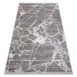   Modern REBEC tepih rojt 51186B Márvány  - két szintű gyapjú krem / siva 80x150 cm