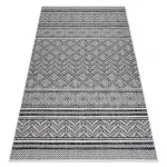 Fonott sizal tepih SION Cikcakk, gyémánt Boho 22168 lapos szövött crne / ecru 120x170 cm