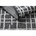 Fonott sizal tepih SION vonalak 22144 lapos szövött crne / ecru 140x190 cm