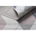 Fonott sizal tepih SION Geometriai, háromszögek 3006 lapos szövött ecru / ružičasta 140x190 cm