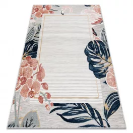   tepih BOTANIC 65240 Flamingó, listovi lapos szőtt - siva 157x220 cm