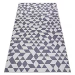 Fonott sizal tepih SION Geometriai, háromszögek 22373 lapos szövött ecru / plava / ružičasta 160x220 cm