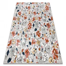 tepih BOTANIC 65239 Virágok, lapos szőtt - siva 78x150 cm