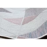 Fonott sizal tepih SION Geometriai, háromszögek 3006 lapos szövött ecru / ružičasta 180x270 cm