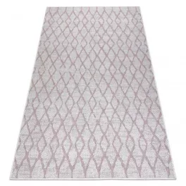   Fonott sizal tepih SION 22129 lapos szövött ecru / ružičasta 80x150 cm