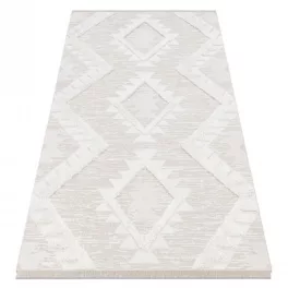   Fonott Sizal tepih MOROC 22321 cikcakk boho rojt - szerkezeti bež / krem 117x170 cm