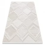  Kab. Pleteni sisal tepih MOROC 22314 rombovi, linije, boho rese - strukturni bež / krem 175x270 cm